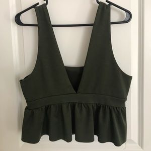 Zaful green peplum tank top